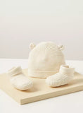 Juniors textured beanie cap & booties(set of 2)(winter)