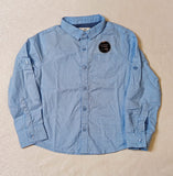 Juniors boys solid blue dress shirt