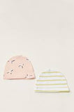 Juniors printed cap with Rolled up Hem (set of 2)