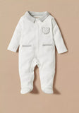 Giggles collared bear embroidered sleepsuit (Winter)