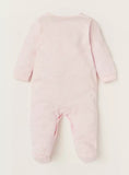 Juniors pink solid embroidered sleepsuit