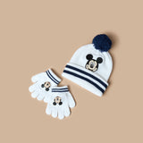 Disney Mickey Mouse Print Cap with Glove Set (Winter) (set of 2)