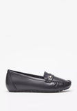 FloraBella women black texture loafer (box packaging)
