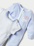 Juniors all you need is love openfeet sleepsuit & romper set (set of 2)