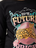 Juniors keep the future leopard Fullsleeves tshirt