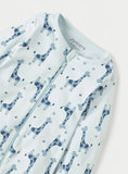 Juniors blue giraffe zipped sleepsuit