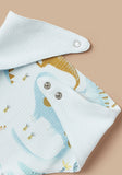 Juniors dinosaur Bib with Bow Detail and Press Button Closure