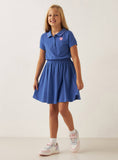 Juniors navy halfsleeves collared frock (Summer)