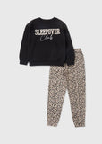 Matalab Black Sleepover Club Embroidered Fleece Shirt & Pyjama Set (Set Of 2) (Winter)