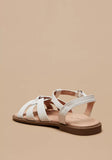 Little Missy white solid strap sandals