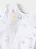 Juniors duck & chicks printed zipped sleepsuit