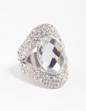 Lovisa silver elegant oval statement ring (Jewellery)