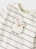 Juniors sheep applique stripped openfeet sleepsuit (Winter)