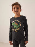 Juniors black welcome to the mountain Fullsleeves tshirt