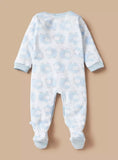 Juniors blue sheep printed fleece sleepsuit (Winter)