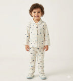 Juniors blue cars printed shirt & pyjama set (set of 2)