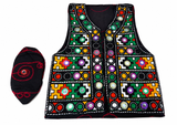 Girls embroidered waist coat(with cap)