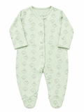 Juniors green broccoli printed ribbed sleepsuit