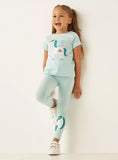 Juniors blue unicorn leggings
