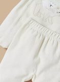 Giggles Bear Embroidered Fleece Ribbed Shirt & Pyjama Set (winter)