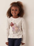 Juniors girl & unicorn printed Fullsleeves tshirt
