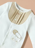 Giggles pin embroidered sleepsuit