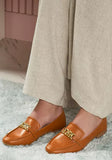 Max brown chain women loafers