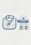 Disney Donald duck bib,cap & mittens (set of 3)