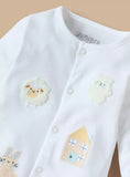 Juniors white farm embroidered sleepsuit