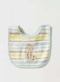 Juniors bear printed bib with button closure
