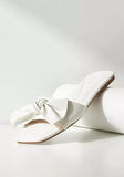 Max white bow slide sandals