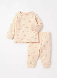 Juniors cherry printed ribbed shirt & pyjama set (set of 2)