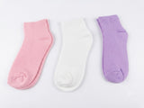 Juniors solid textured ankle socks (pack of 3)