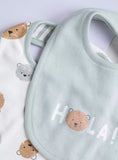 Juniors Hola! printed bib with button closure(set of 2)