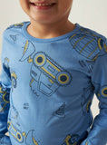 Juniors excavator blue printed tshirt