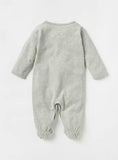 Juniors lion embroidered grey sleepsuit