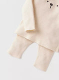 Juniors beige bear knitted shirt & Pyjama set (set of 2) (winter)