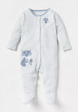 Juniors blue fox printed sleepsuits (set of 3)