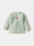 Giggles pastel green car embroidered shirt & pyjama set (set of 2) (Winter)