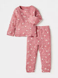 Juniors all over stars prjnted ribbed shirt & pyjama set (set of 2)