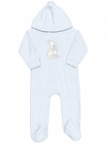 Juniors Kangaroo Embroidered All Over Polka Dot Fleece Hooded Sleepsuit (winter)