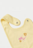 Juniors Floral Print Bib with Button Closure