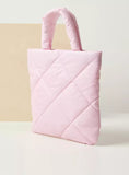 Barbie pink quilted handbag with Top Handle and Zip Closure