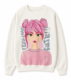 Juniors White Girls Feeling Cute Sweatshirt (Winter)