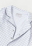 Giggles white all over star printed collared sleepsuit