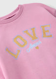 Matalan pink love print fleece long sweat dress (Winter)