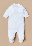 Juniors white ribbed thermal sleepsuit