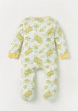 Juniors lemon floral printed ribbed sleepsuit