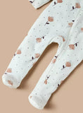 Juniors brown floral zipped sleepsuit