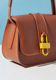 Mistotes Solid brown Crossbody Bag with Adjustable Strap and Flap Closure